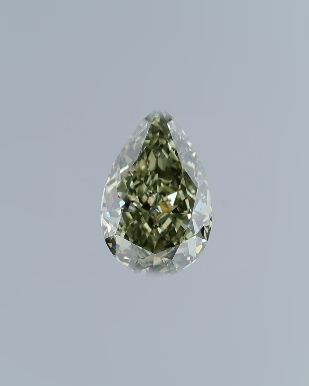 1.03 ct Pear Fancy Colour Diamond, SI1, Fancy Dark Gray-Yellowish Green