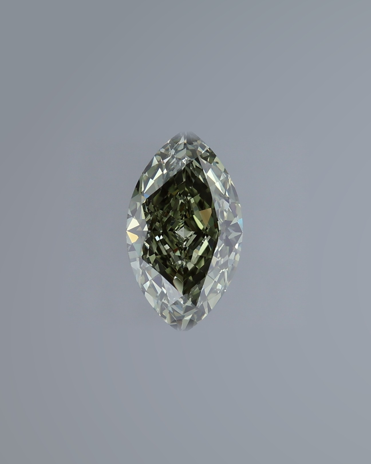 1.08 ct Marquise Fancy Colour Diamond, SI1, Fancy Deep Grayish Yellowish Green