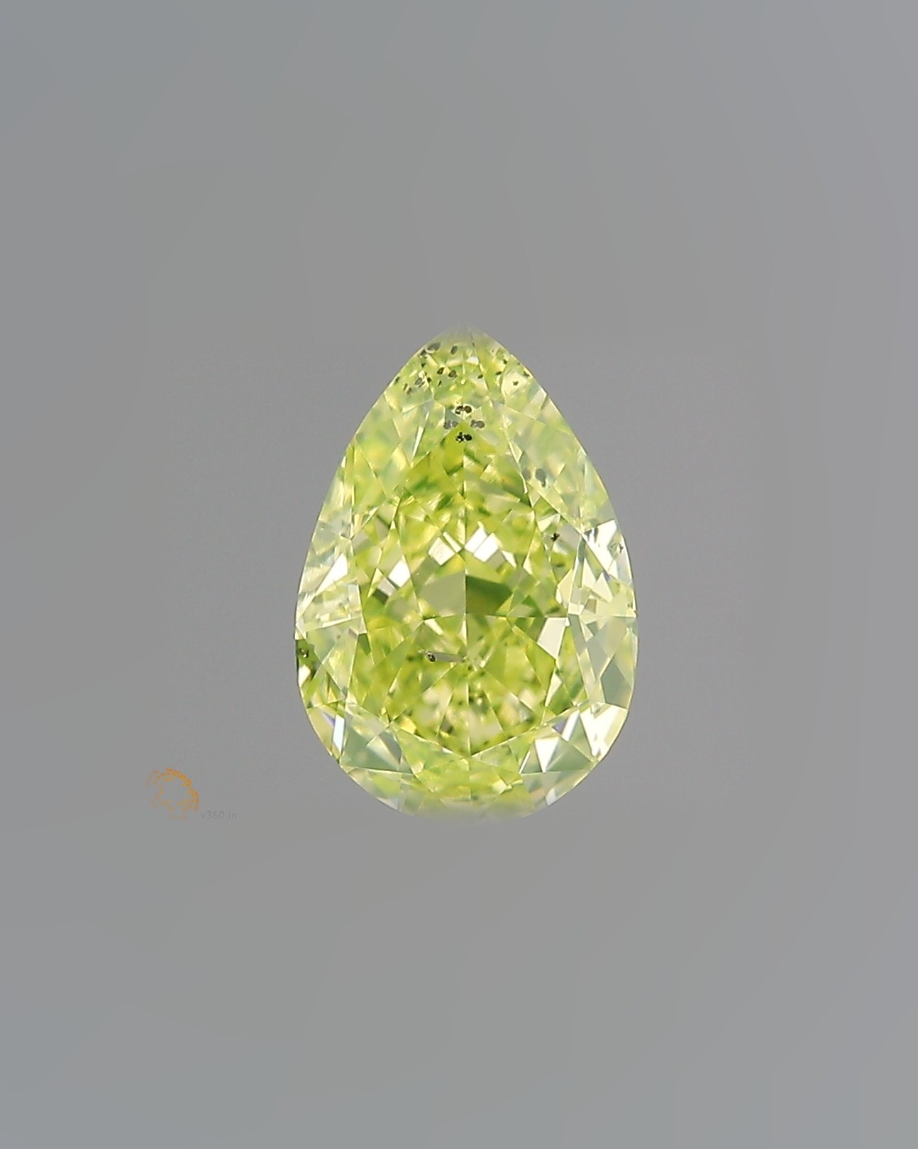 2.01 ct Pear Fancy Colour Diamond, SI2, Fancy Intense Greenish Yellow