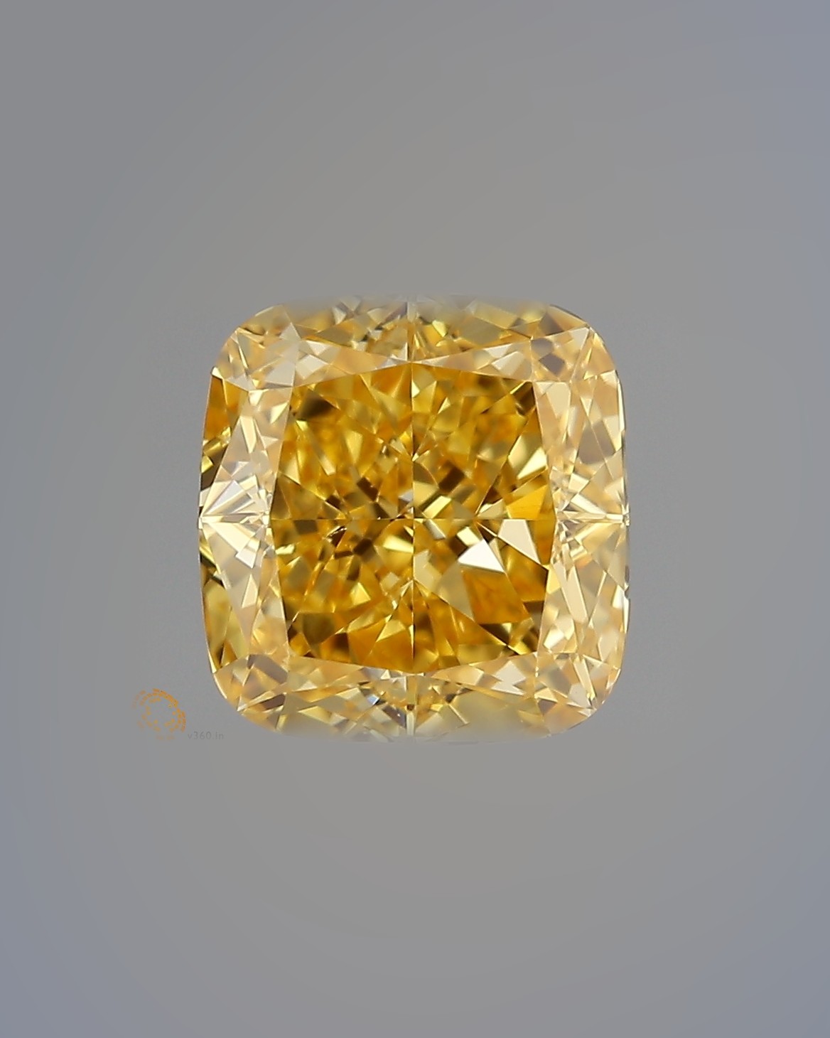1.07 ct Cushion Fancy Colour Diamond, VS1, Fancy Intense Orange-Yellow