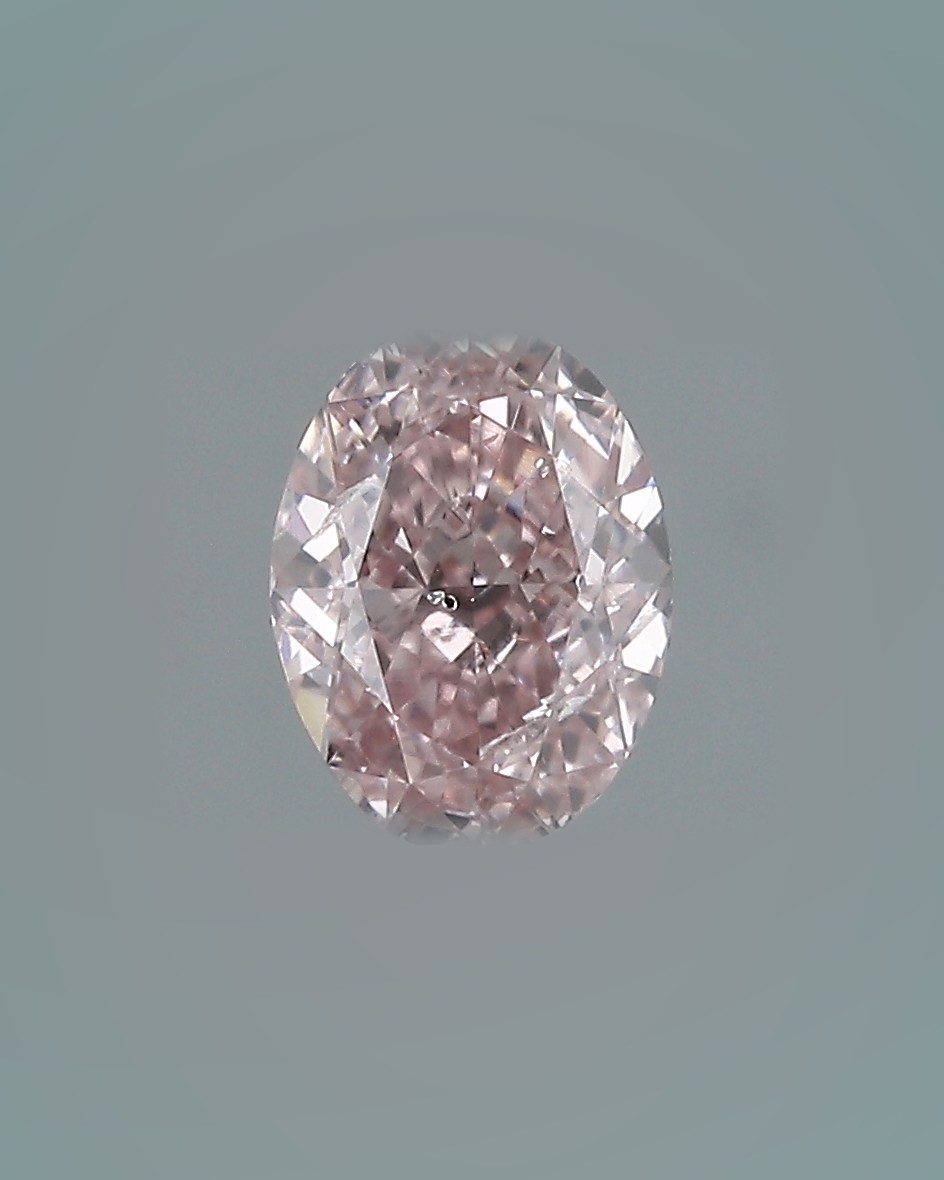 0.52 ct Oval Fancy Colour Diamond, SI2, Fancy Orangy Pink