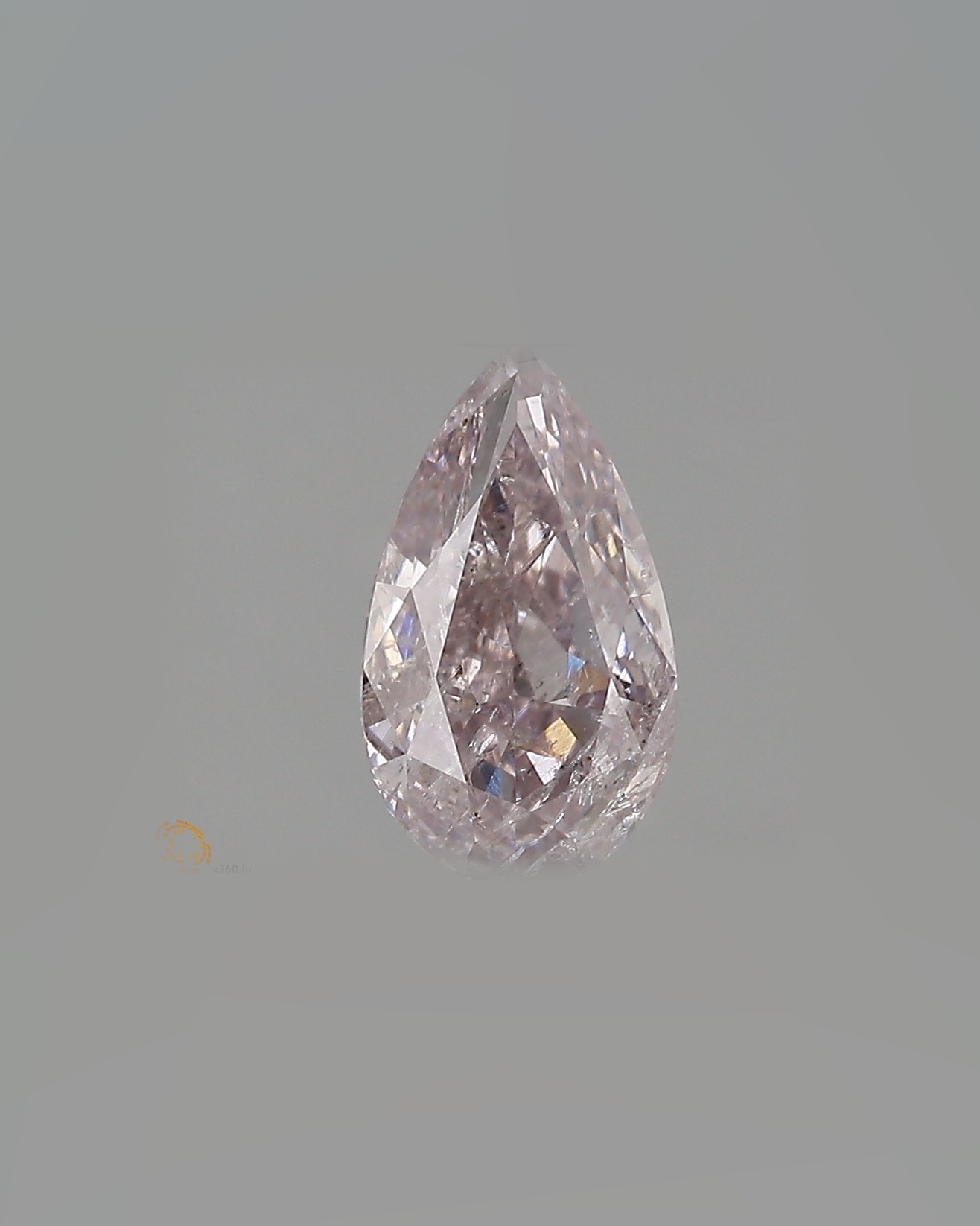 1.00 ct Pear Fancy Colour Diamond, I2, Fancy Brownish Purplish Pink