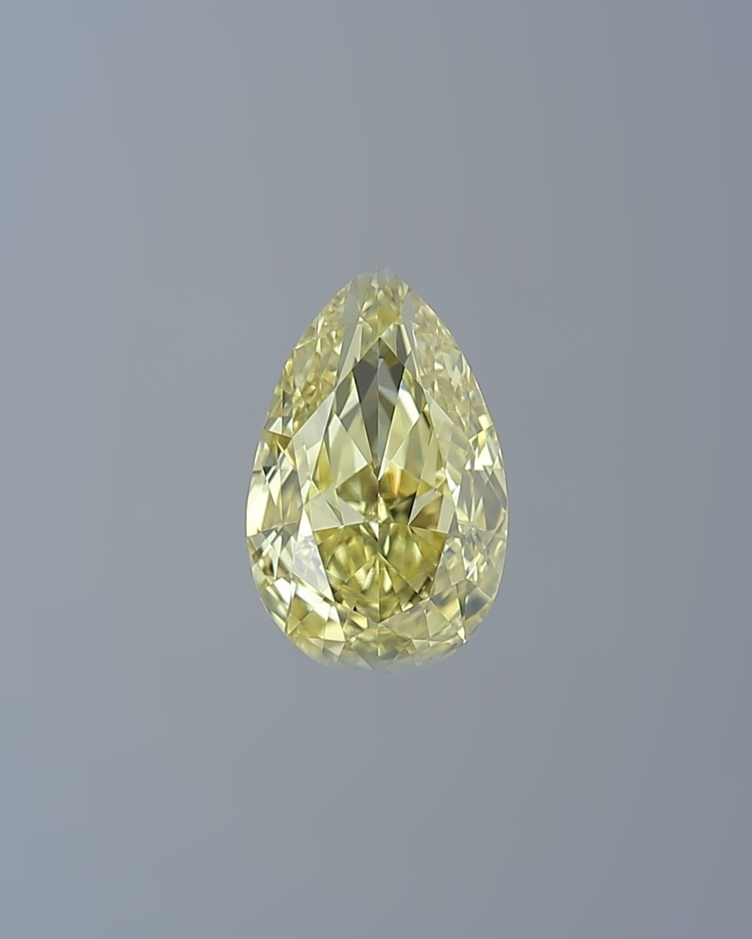 1.02 ct Pear Fancy Colour Diamond, VVS1, Fancy Intense Yellow