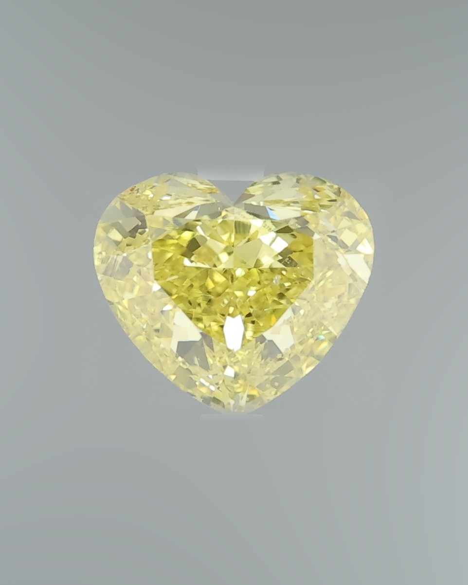 1.20 ct Heart Fancy Colour Diamond, SI1, Fancy Vivid Yellow